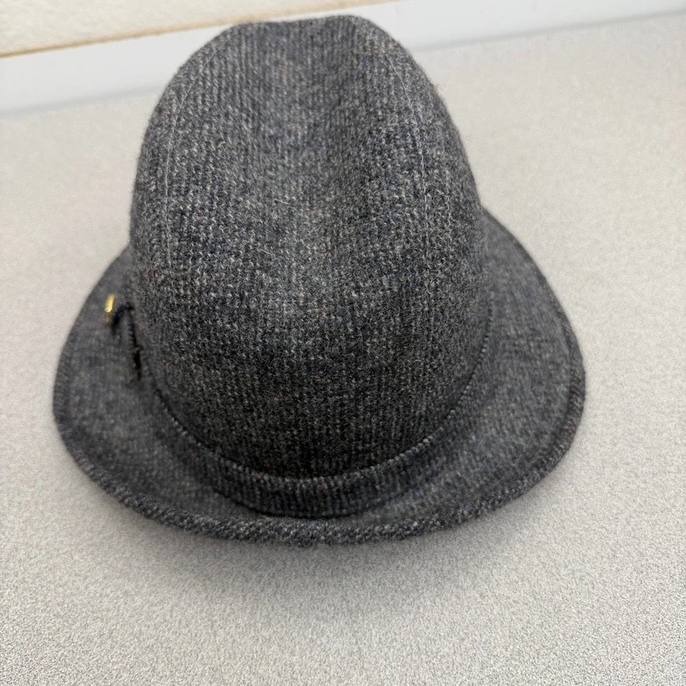 Pendleton Hat Mens 7 Grey Tweed Wool Fedora Trillby Vintage Made in USA Union